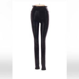 Spanx Black Faux Leather High Rise Control Top Leggings - Small